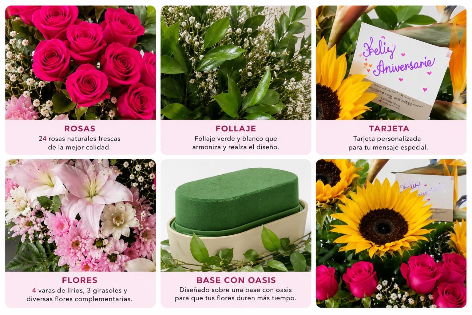 Arreglo Floral Exclusivo con Rosas, Girasoles y Lirios