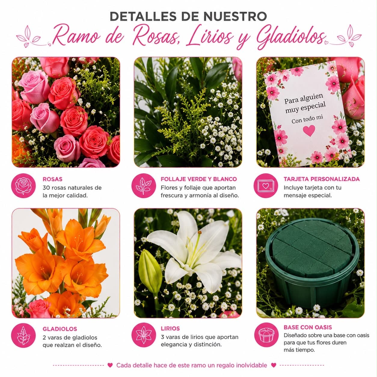 Arreglo Floral Premium con Rosas, Lirios y Gladiolos