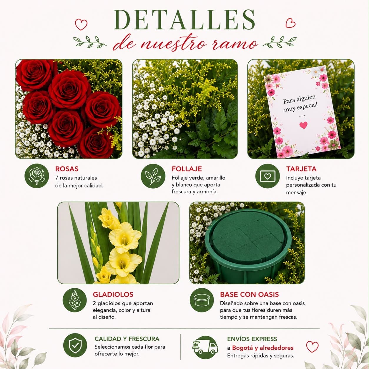 Arreglo Floral Estilizado con Rosas y Gladiolos